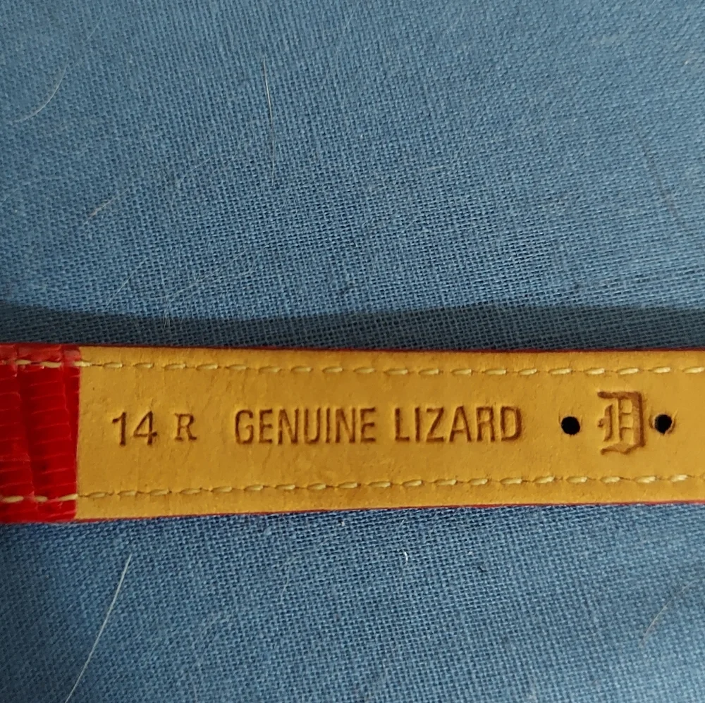 Town & Country Vintage Genuine Leather Lizard Skin Red Watch Strap Band 14 R